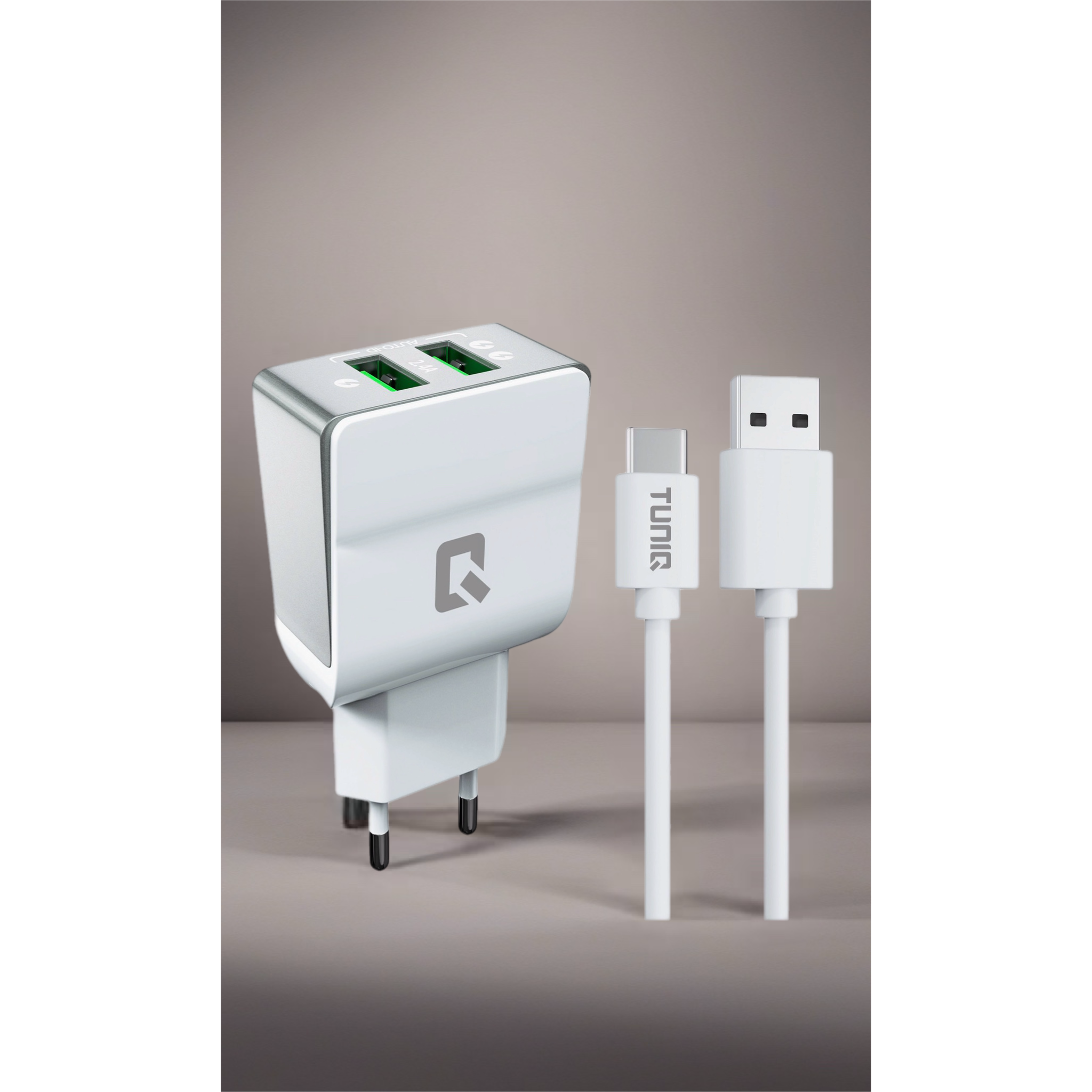 TUNIQ USB-C Hurtigoplader 10W (2,1A) inkl. 1 m USB-C kabel